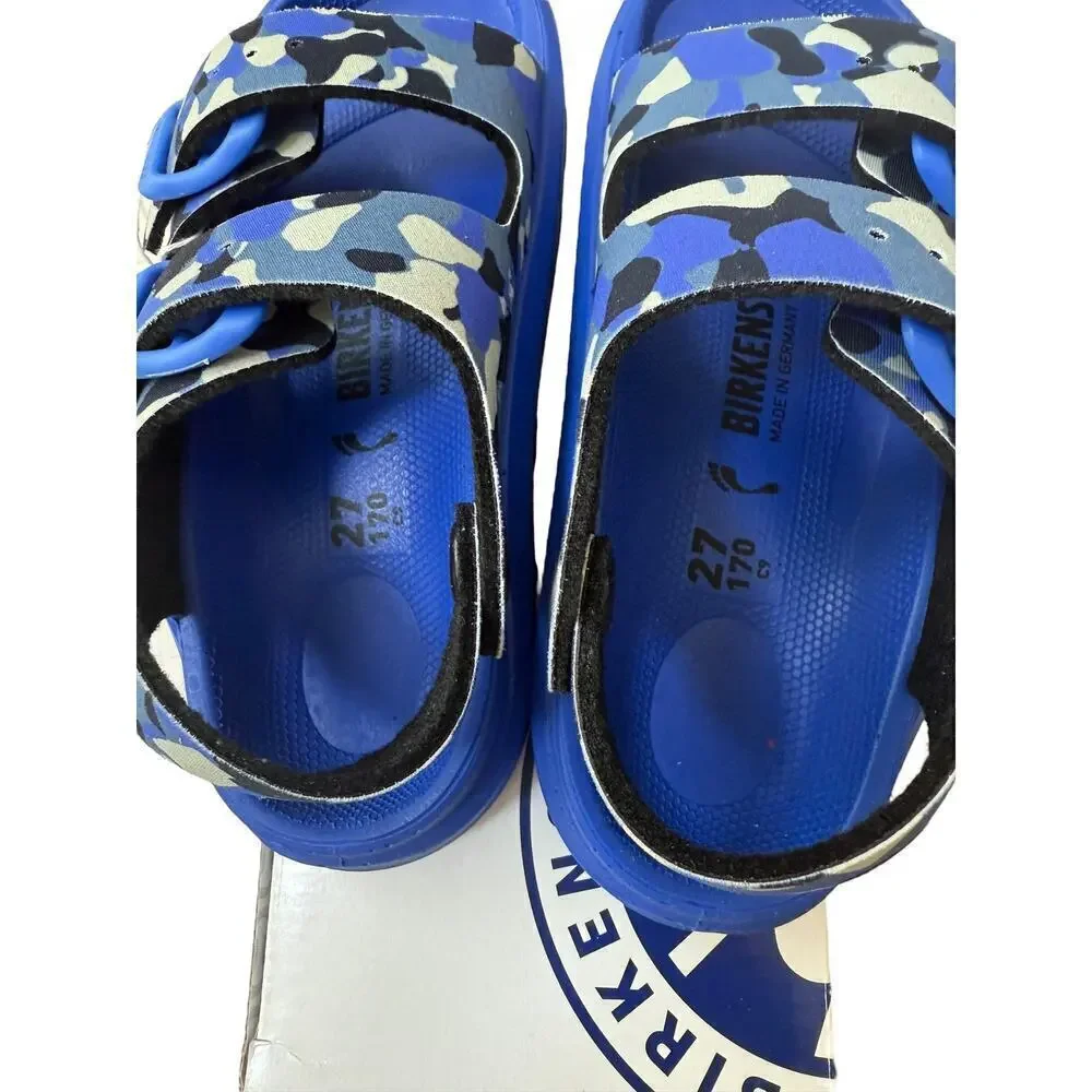 Birkenstock Kids Cork Camo Ultra Blue Mogami Kids Mogami Kids Birko-Flor Size 9c